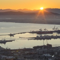 Le Cap: Lever de soleil sur la ville