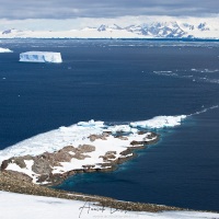 Paysage côtier, pénisule antarctique