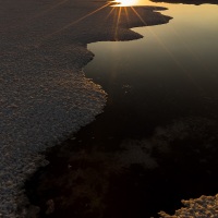 Coucher de soleil sur le salar d'Uyuni