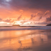 Coucher de soleil sur l'océan Atlantique