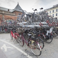Parking à vélos devant la gare de Copenhague