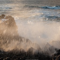 Océan Atlantique sur le côte du Janubio