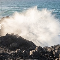 Océan Atlantique sur le côte du Janubio
