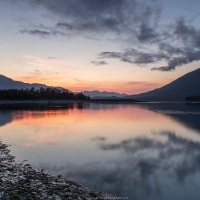 Coucher de soleil sur le fjord de Uyak