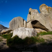 Blocs de granit en fin de journée