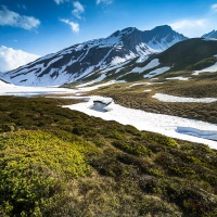 Fonte des neiges au col du Petit Saint Bernard, Italie