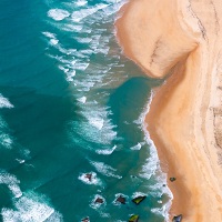 Survol en ULM: blohaus  à l'extrêmité de la presqu'île de Lège-Cap-Ferret