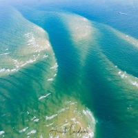 Survol en ULM: graphisme mer et sable