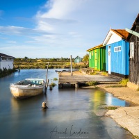 Ile d'Oléron: Cabanes d'ostréiculteurs à marée haute