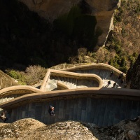 Escalier montant au monastère de Varlaam, Météores