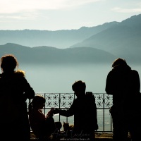 Montagnes dans la brume