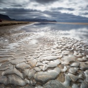 Rare plage de sable blanc en Islande