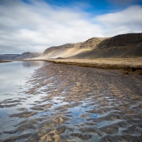 Rare plage de sable blanc en Islande