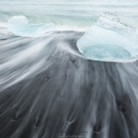 Reste d'icebergs sur la plage, Jökulsárlón