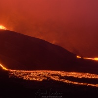 Volcan  Geldingadalir en pleine activité