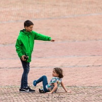 Sienne: scène de vie sur la Piazza del Campo