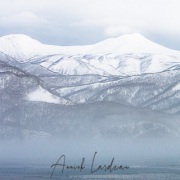 Paysage enneigé et brume