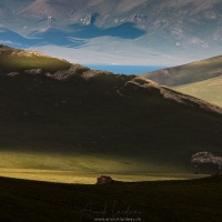 Vue sur le lac de Son Kul (3016 m)