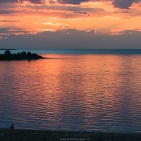 Coucher de soleilsur le lac de Issyk-Koul