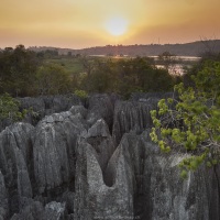 Coucher de soleil sur les Petites Tsingy