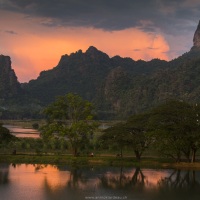 Coucher de soleil dans la région de Hpa An