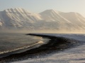 Paysage enneigé et brume de mer