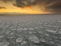 Glace en crèpe et soleil levant