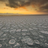 Glace en crèpe et soleil levant