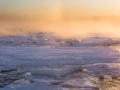 Lever de soleil sur la banquise dérivante à +/- 79°50 Nord