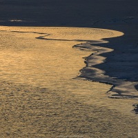 Banquise et mer au couchant