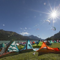 Grisons: Sport aquatique sur le lac de Silvaplana