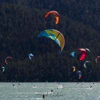 Grisons: Sport aquatique sur le lac de Silvaplana