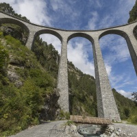 Grisons: Viaduc de Landwasser (160m de long et 65m de hauteur)